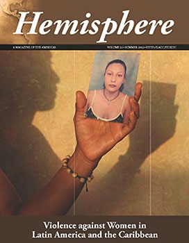 Cover of Hemisphere journal issue "Violence Against Women in Latin America and the Carribbean"